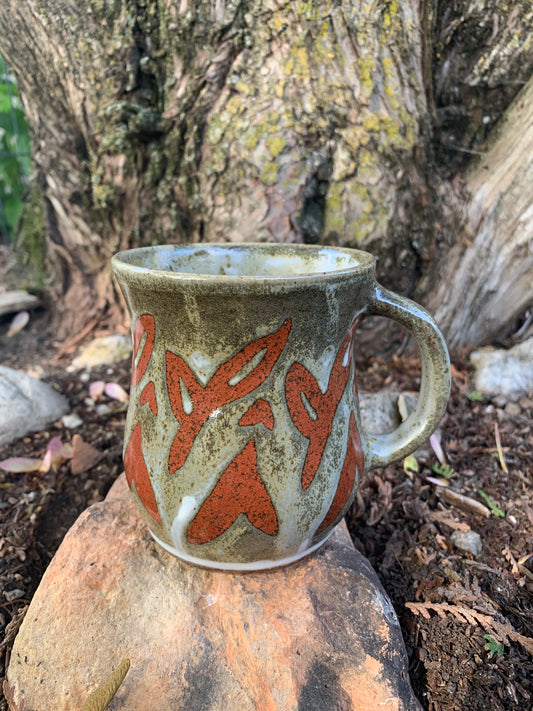 Textured White with Orange Detail Mug #1