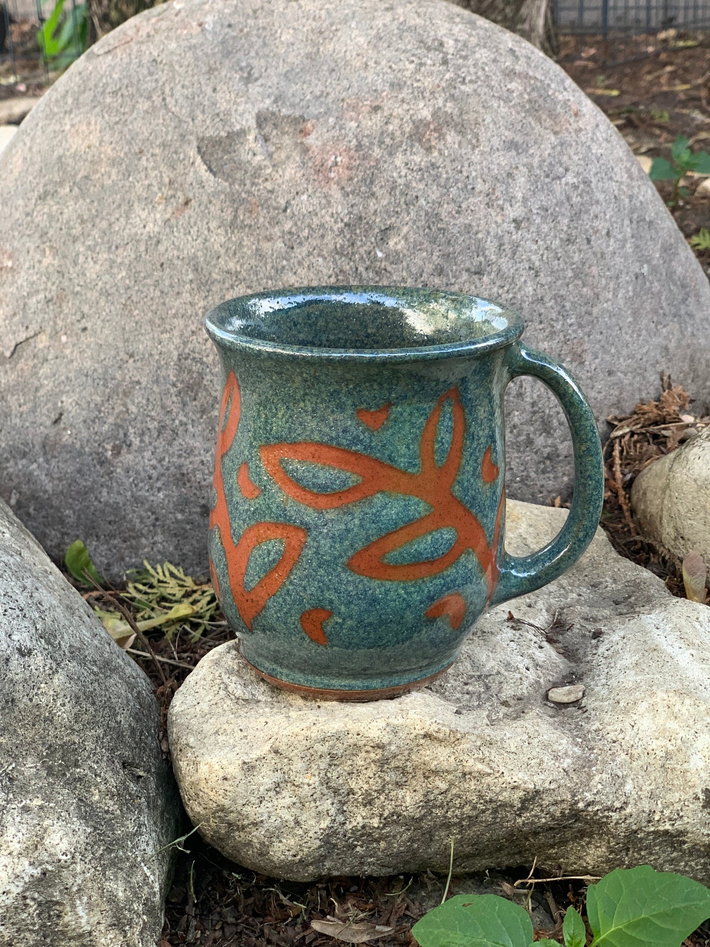 Speckled Teal with Orange Mug #2