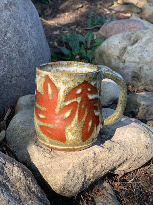 Textured White with Orange Detail Mug #5