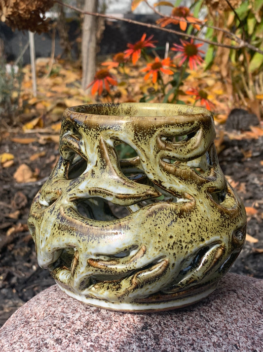 Speckled White with Neutral Undertones Candleholder #2